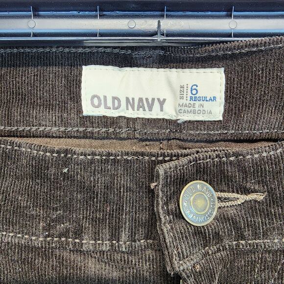 Old Navy Bootcut Corduroy Pants Size 6 Brown Stretch Pockets City 2000s Y2K - Picture 10 of 13